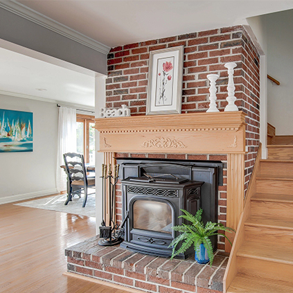 fireplace of the vacation house