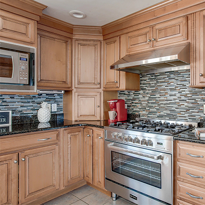 the kitchen of the vacation house